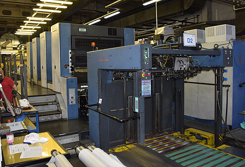 Eine der beiden Blechdruckmaschinen, die sich bei SILGAN Metal Packaging in Meißen im Einsatz befinden