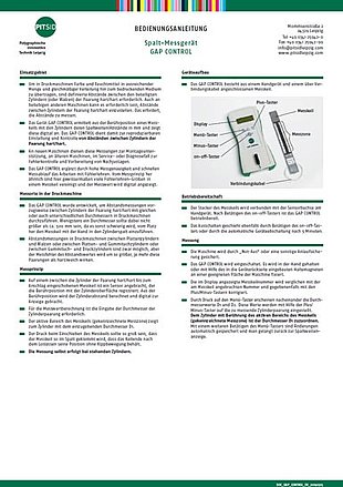 PDF-Download GAP CONTROL - Bedienungsanleitung